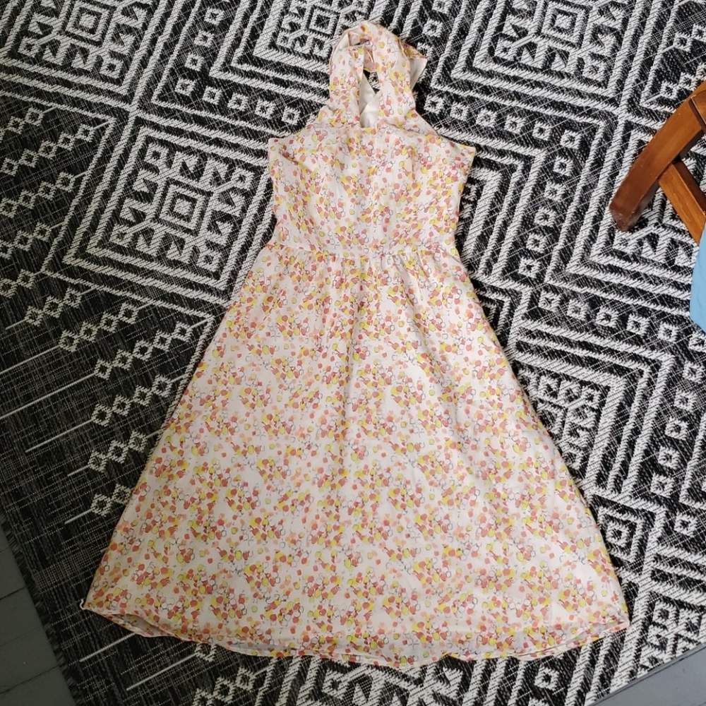 Halter Cross Back Keyhole Front Summer Dress